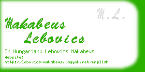 makabeus lebovics business card